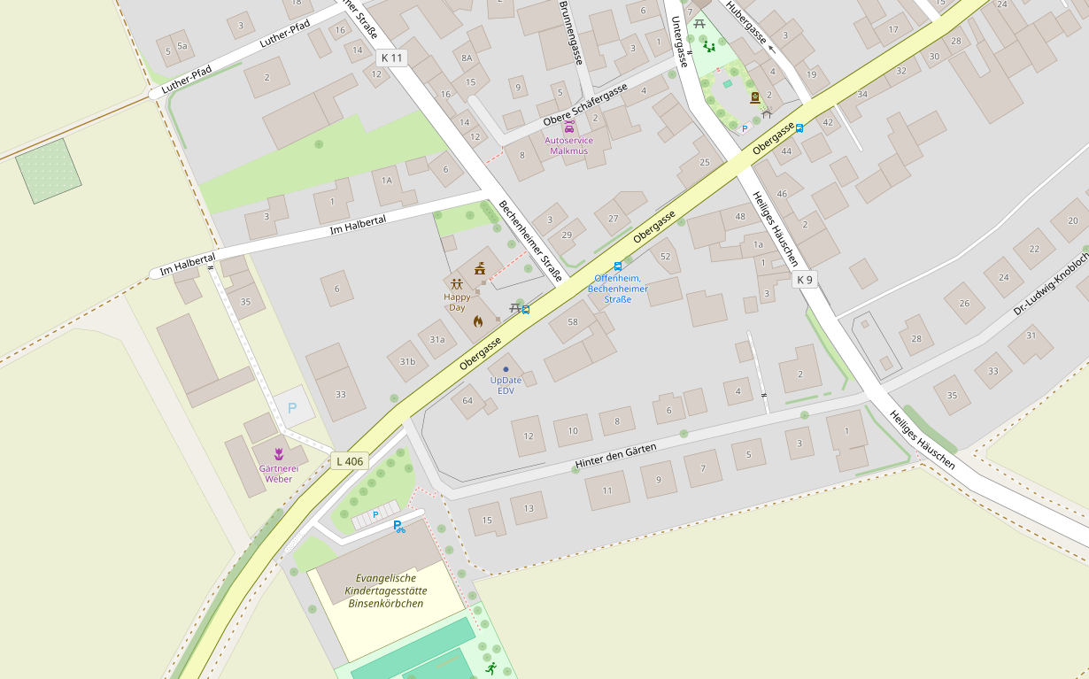Kartenausschnitt Obergasse 62, Offenheim